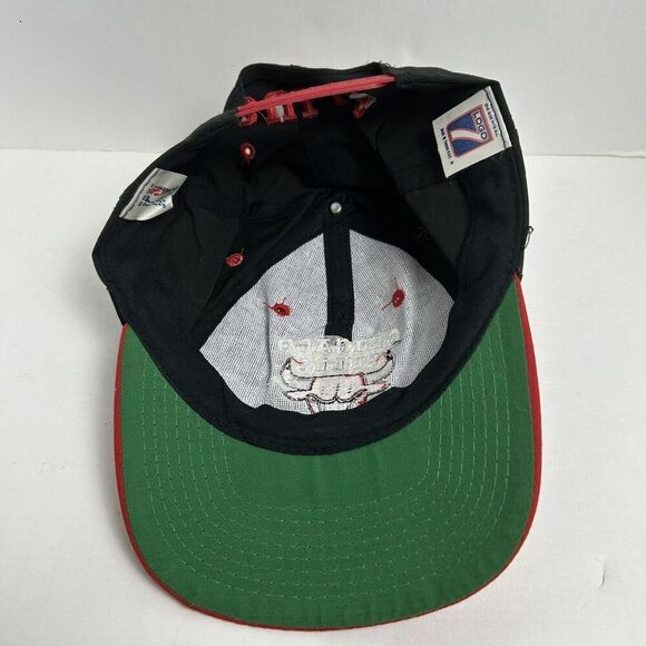 Vintage Chicago Bulls NBA Logo 7 Snapback Hat Cap Black Red 90s - Picture 5 of 7